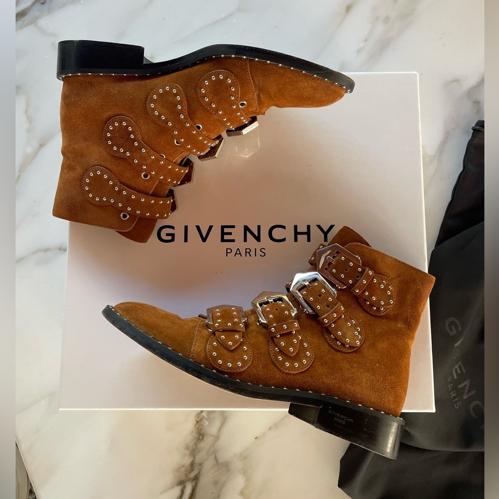 Givenchy Iconic Suede Studded Ankle Boots